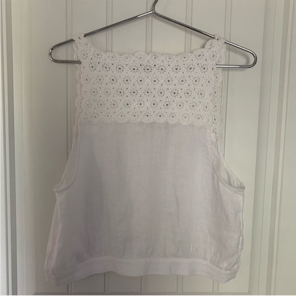Madewell Top 8 Embroidered Eyelet White - Picture 7 of 11